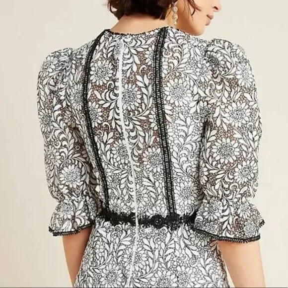 NWT Anthropologie Monique Lhuillier Lace Dress 6P - Picture 3 of 16